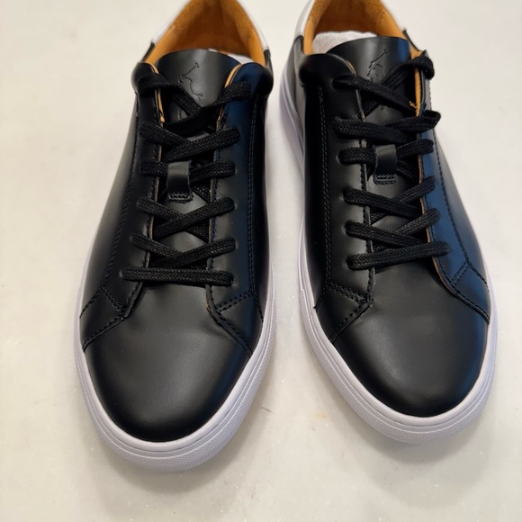 POLO RALPH LAUREN JERMAIN II 2 BLACK LEATHER UNISEX SNEAKERS Men’s 7 WMS 8.5 - Picture 10 of 10